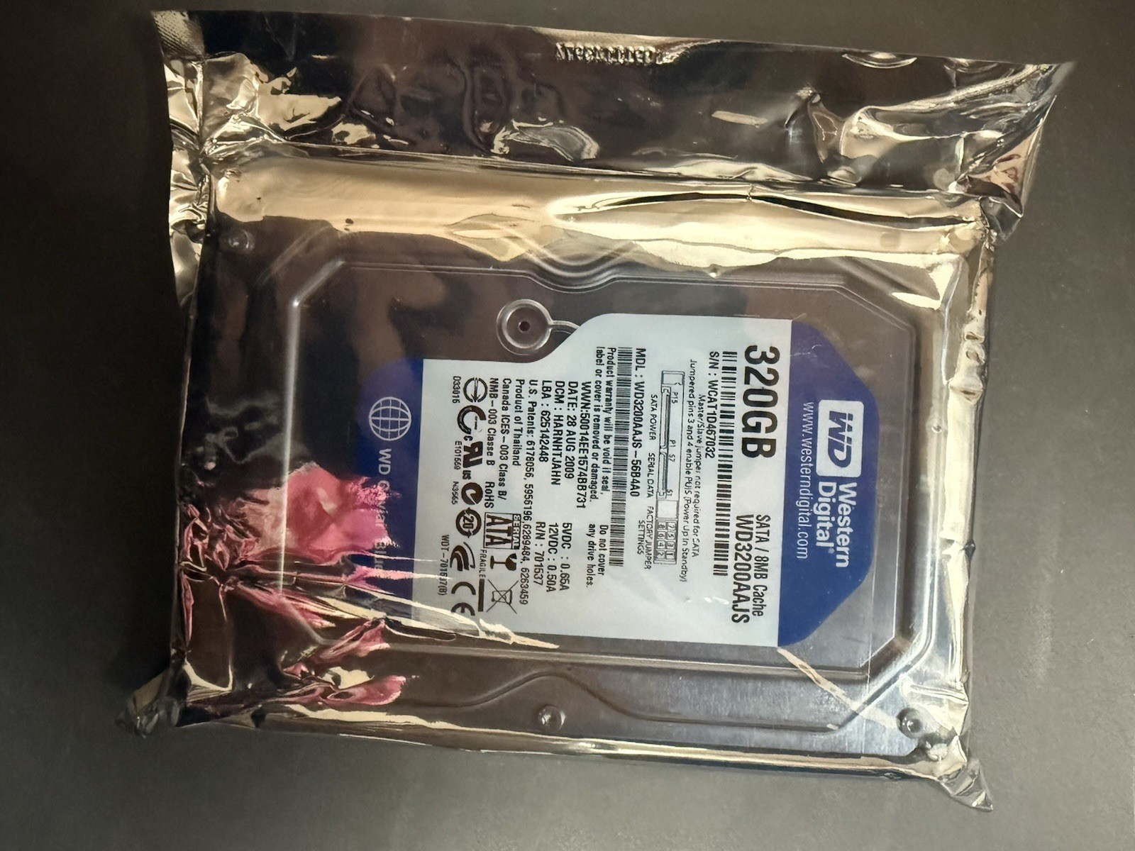 Western Digital WD3200AAJS 320 GB 320GB Internal 7200RPM 3.5" (WD3200AAJS) HDD