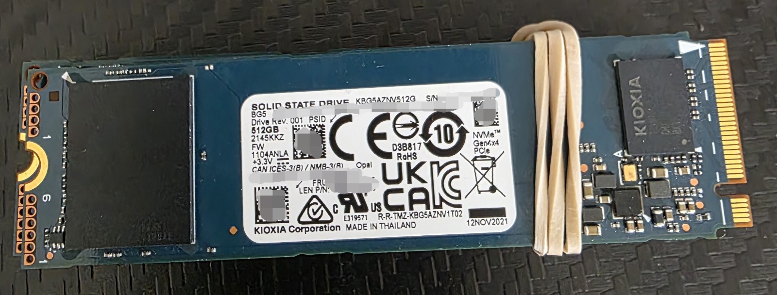 Kioxia 512GB KBG5AZNV512G M.2 2280 NVMe Gen4 Solid State Drive (80%+ Health)