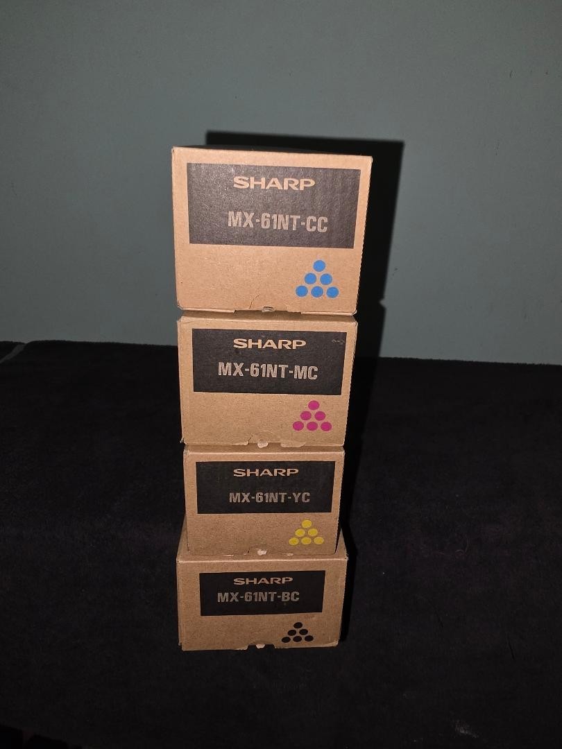 (NEW) SHARP MX-6INT ink cartridges: Magenta, Cyan, Yellow, Black