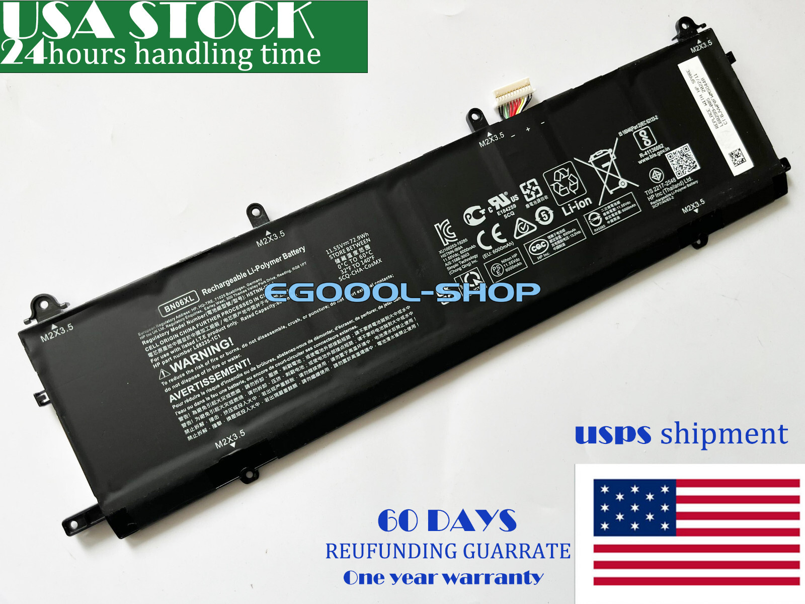 New Genuine BN06XL HSTNN-IB9A Battery for HP Spectre X360 Convertible 15-EB