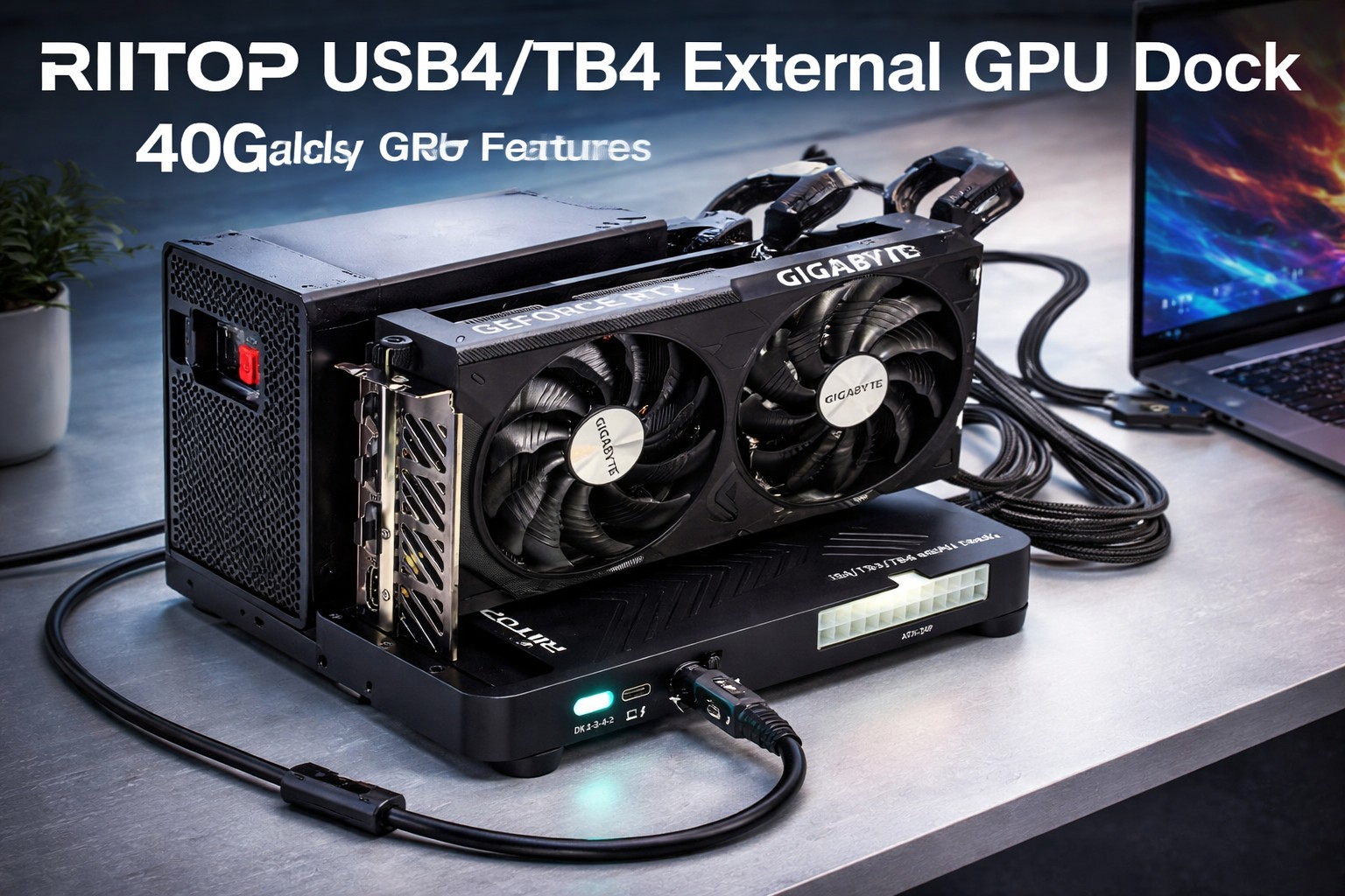 Nvidia Egpu Usb Used RIITOP USB4 Thunderbolt 4 eGPU Dock 40Gbps PCIe 4.0 x16 External ...