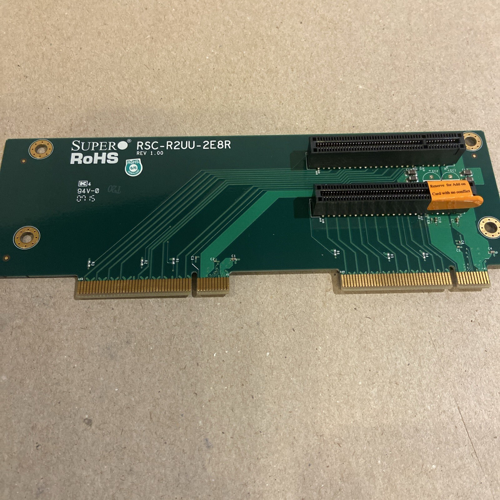 Supermicro RSC-R2UU-2E8R 2U RHS 2x PCI-E x8 UIO Riser Card (T5)