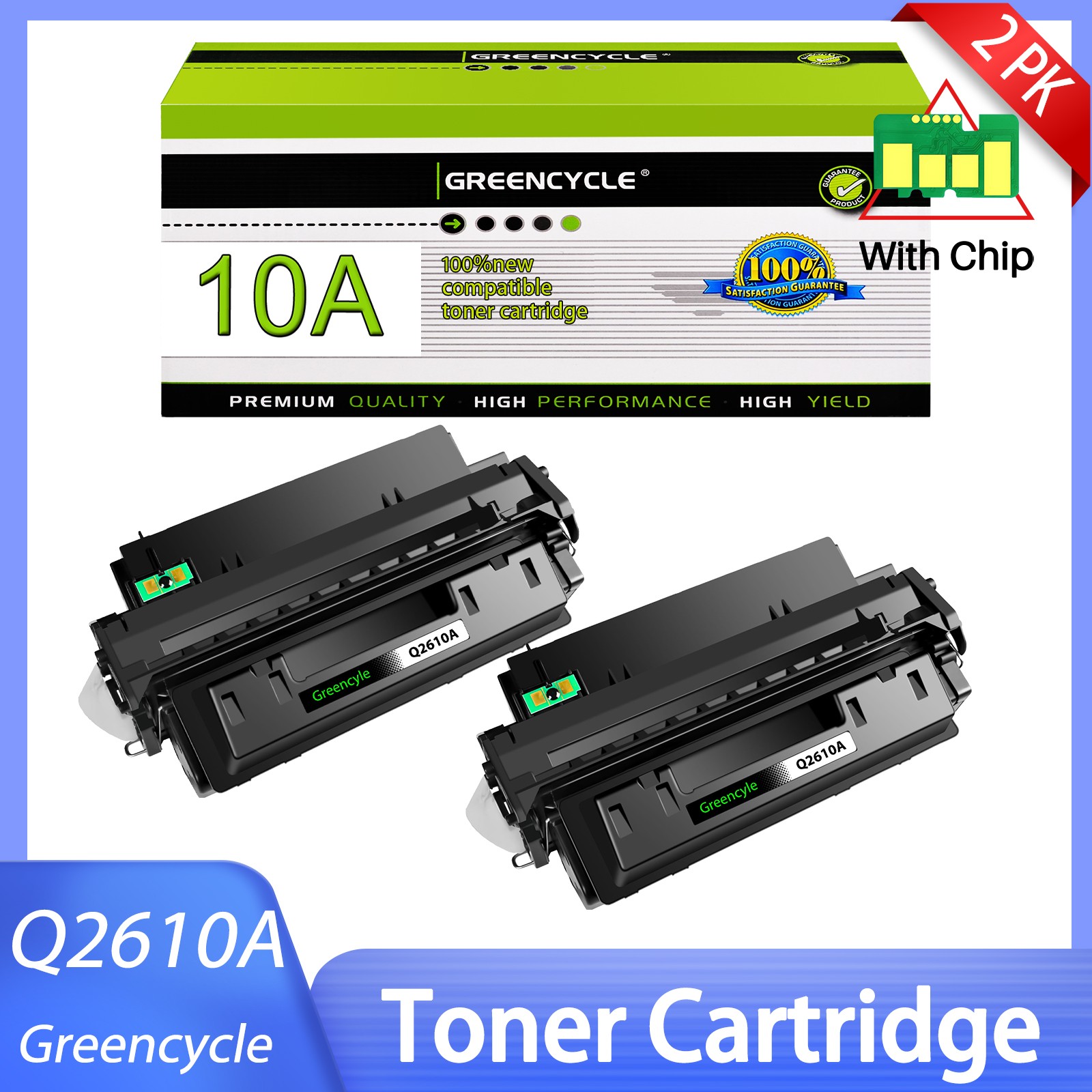 2PK Q2610A 10A Toner Cartridge Compatible For HP Laserjet 2300N 2300D 2300DN