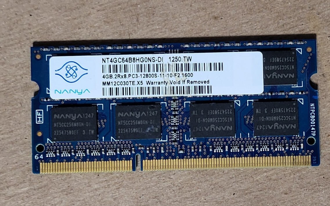 DELL NANYA 4GB SO-DIMM PC3-12800 DDR3 - NOTEBOOK / LAPTOP / AIO : MEMORY - RAM