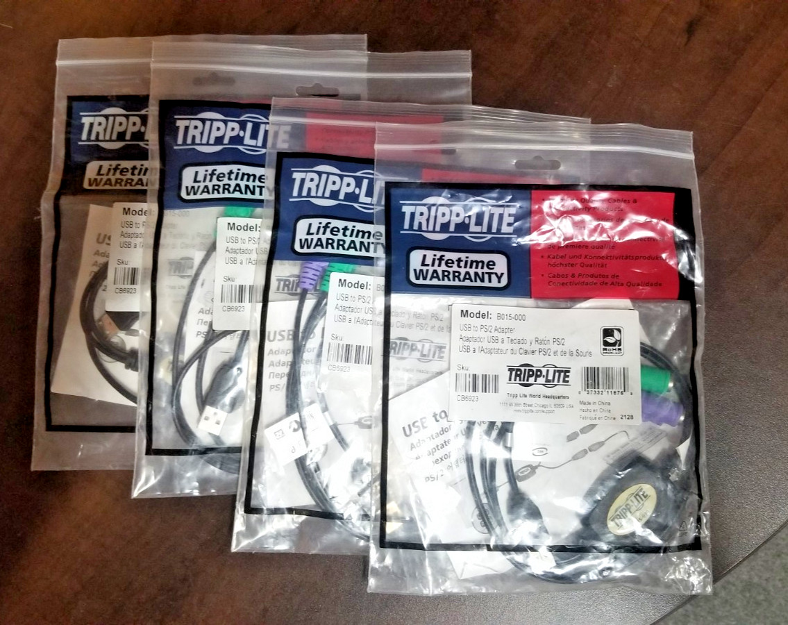 4 Tripp Lite B015-000 USB To PS/2 Adapter (New Never Used)