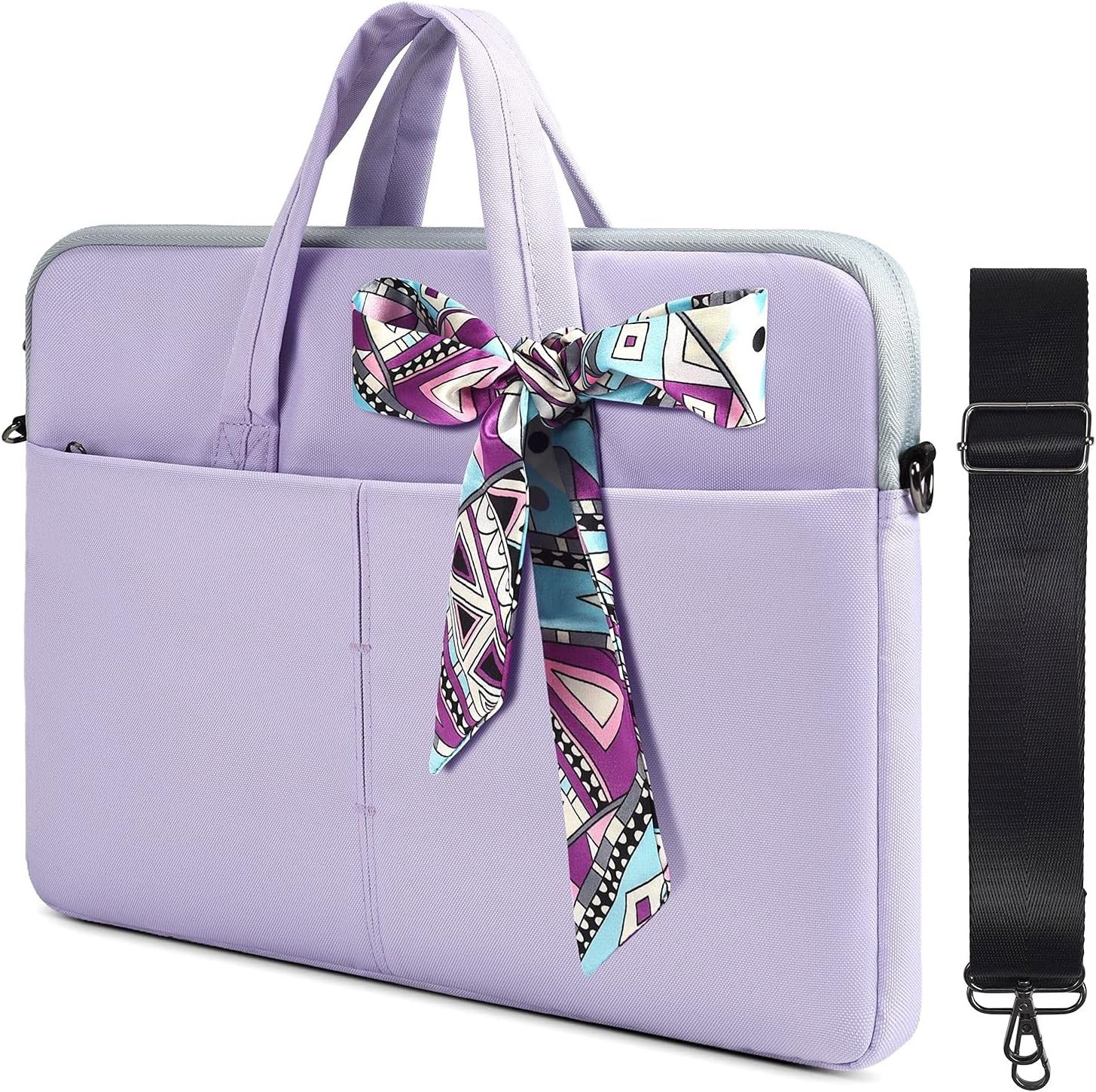 Purple Shoulder Bag Sleeve for 17-17.3 Inch Laptop, Women's Briefcase