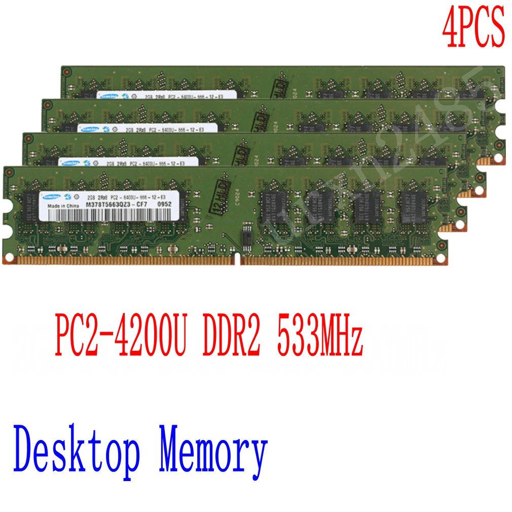 For Samsung 8GB 4x 2GB 2Rx8 DDR2 533MHz PC2-4200U 240pin Desktop Memory DIMM RAM