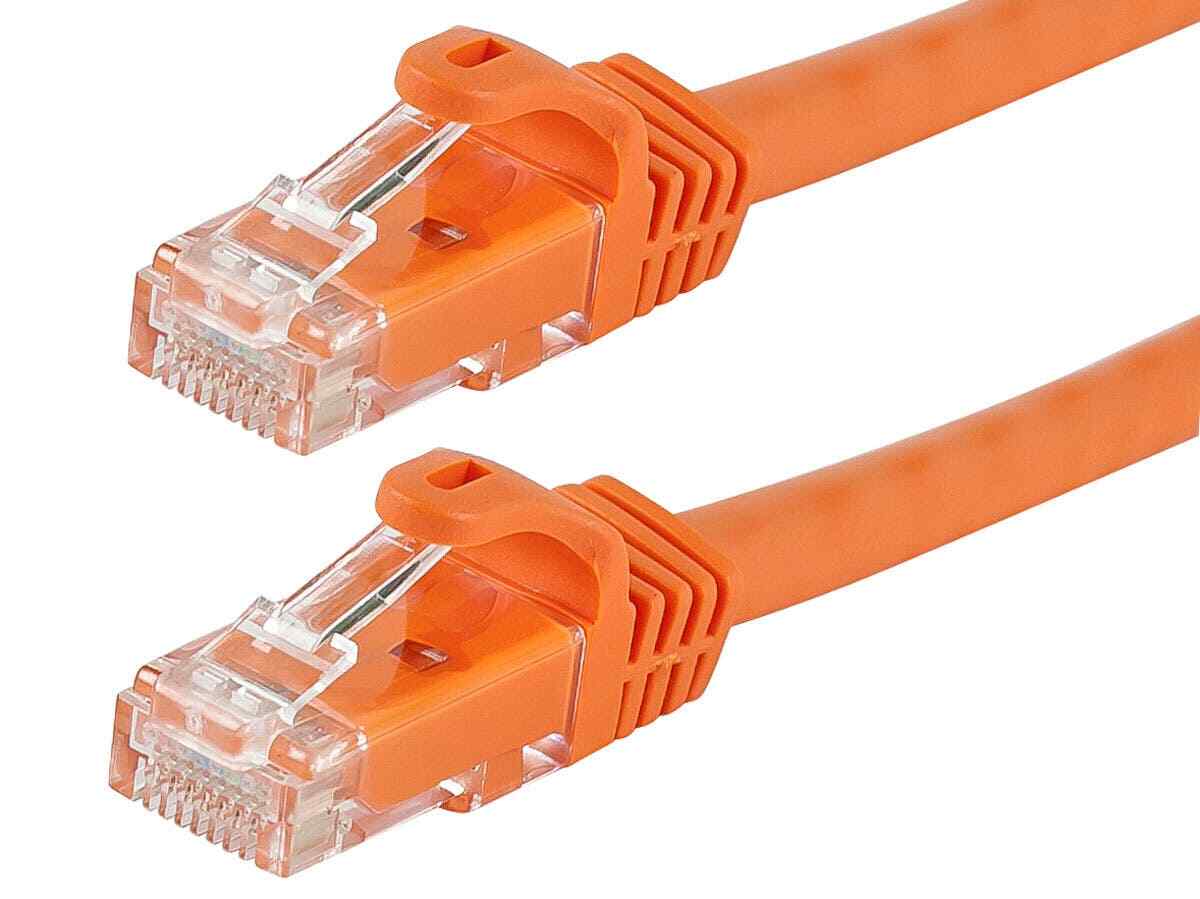 (5) MONOPRICE 11274 Patch Cords, Cat 6, Flexboot, ORANGE, 1.0 ft.