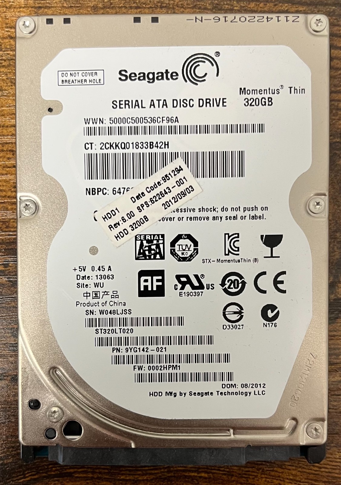 Seagate Momentus 320GB Internal 5400RPM 2.5" (ST320LT020) HDD