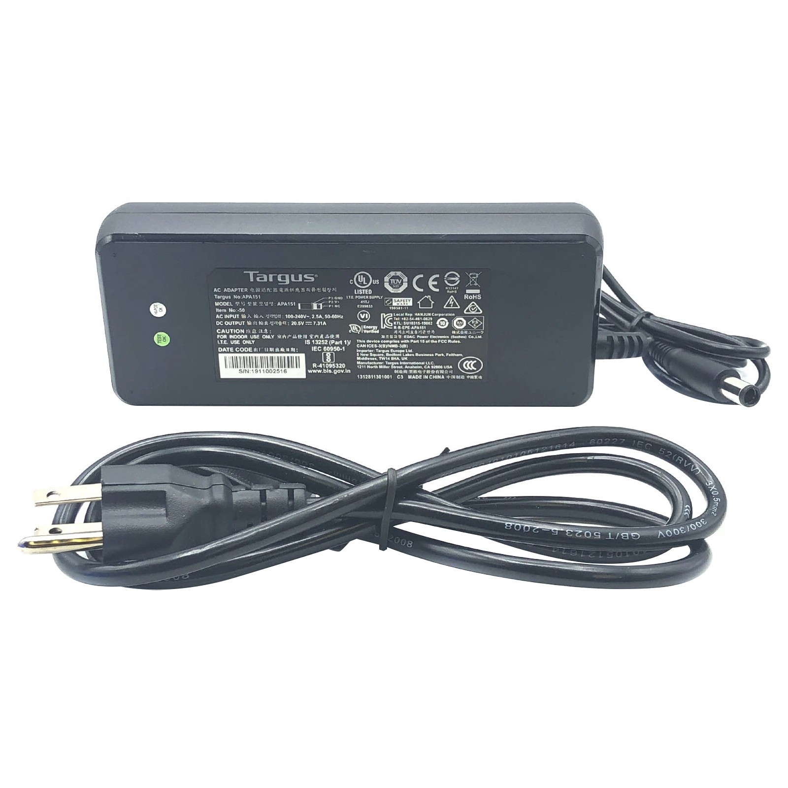 Genuine 150W Targus AC Power Adapter for 4K Dock Charger DOCK190USZ