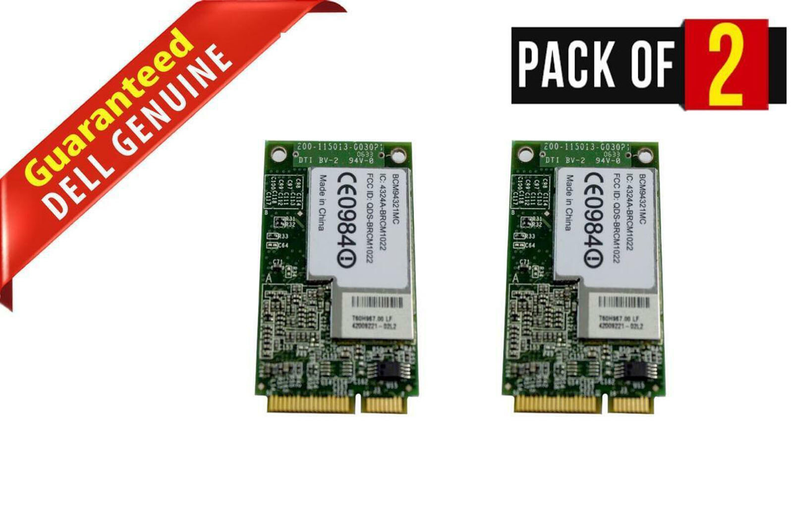 LOT x 2 New Dell E1505 E1705 DW1500 802.11n/b/g PCIe Wireless WIFI Card NJ449