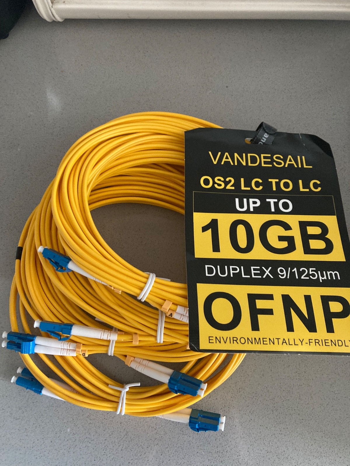 4 Pack LC to LC Fiber Patch Cable OS2  OFNP LC LC Single Mode Fiber Optic...