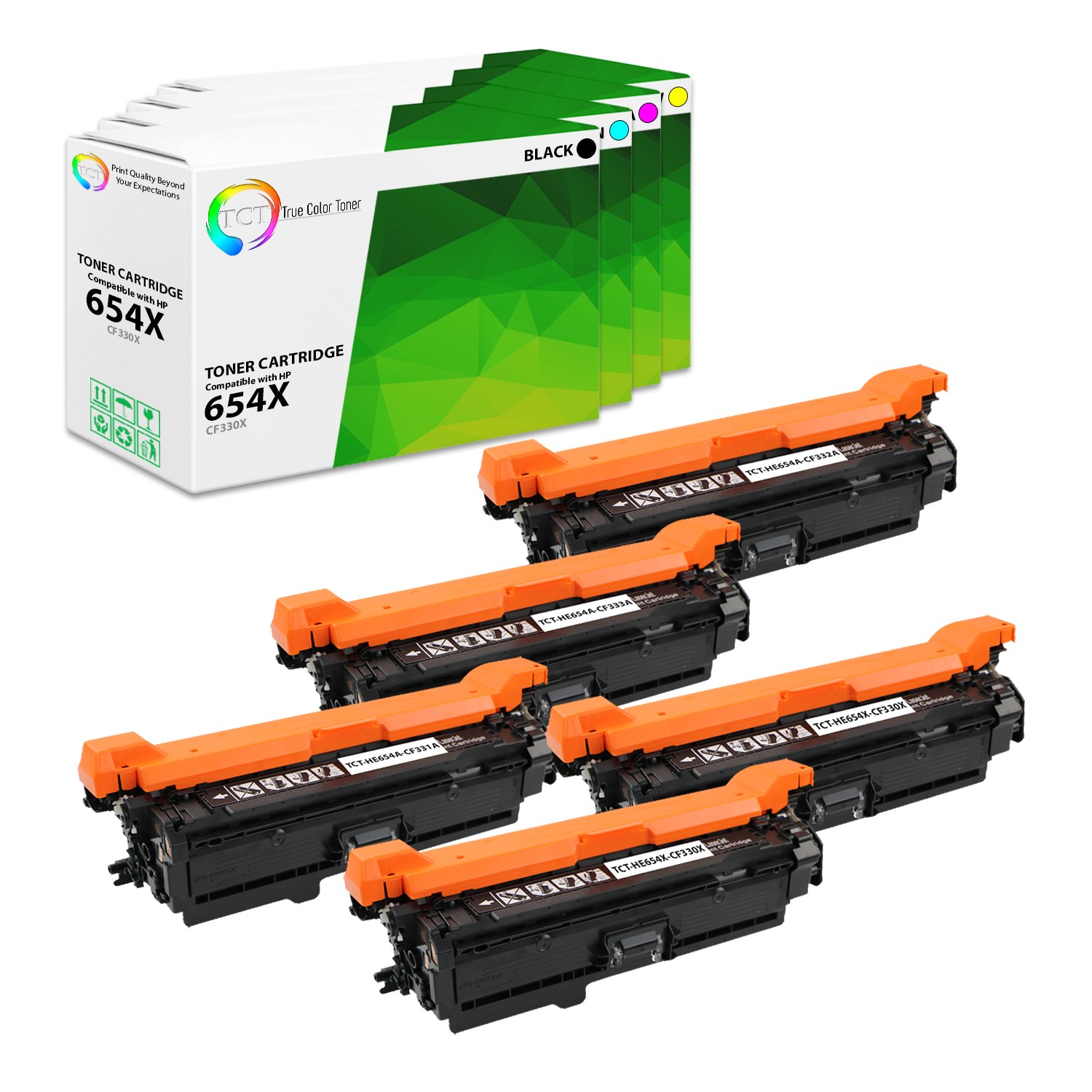 TCT 5PK 654X 654A Toner set CF330X CF331A CF332A CF333A For HP Enterprise M651