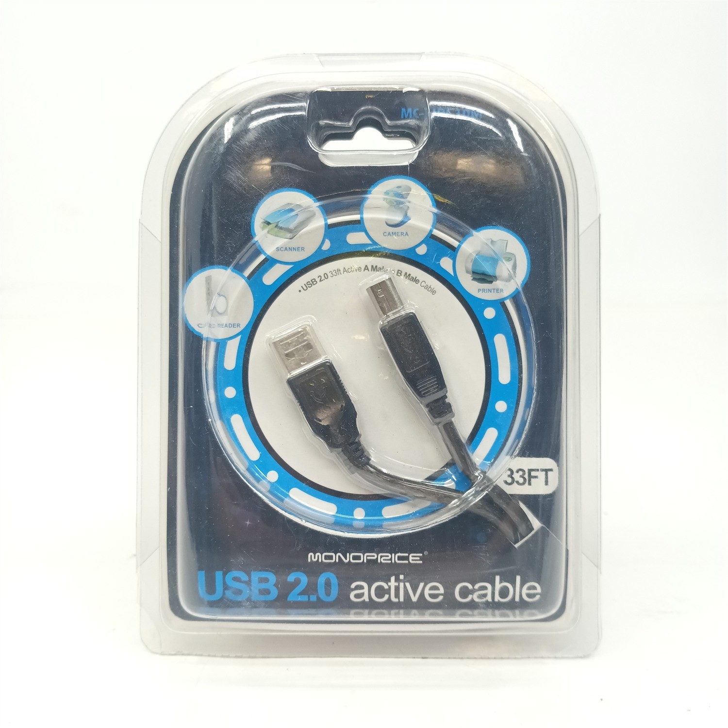 Monoprice 7531 MC-UPC10M 33ft USB 2.0 Active A Male to B Male Cable
