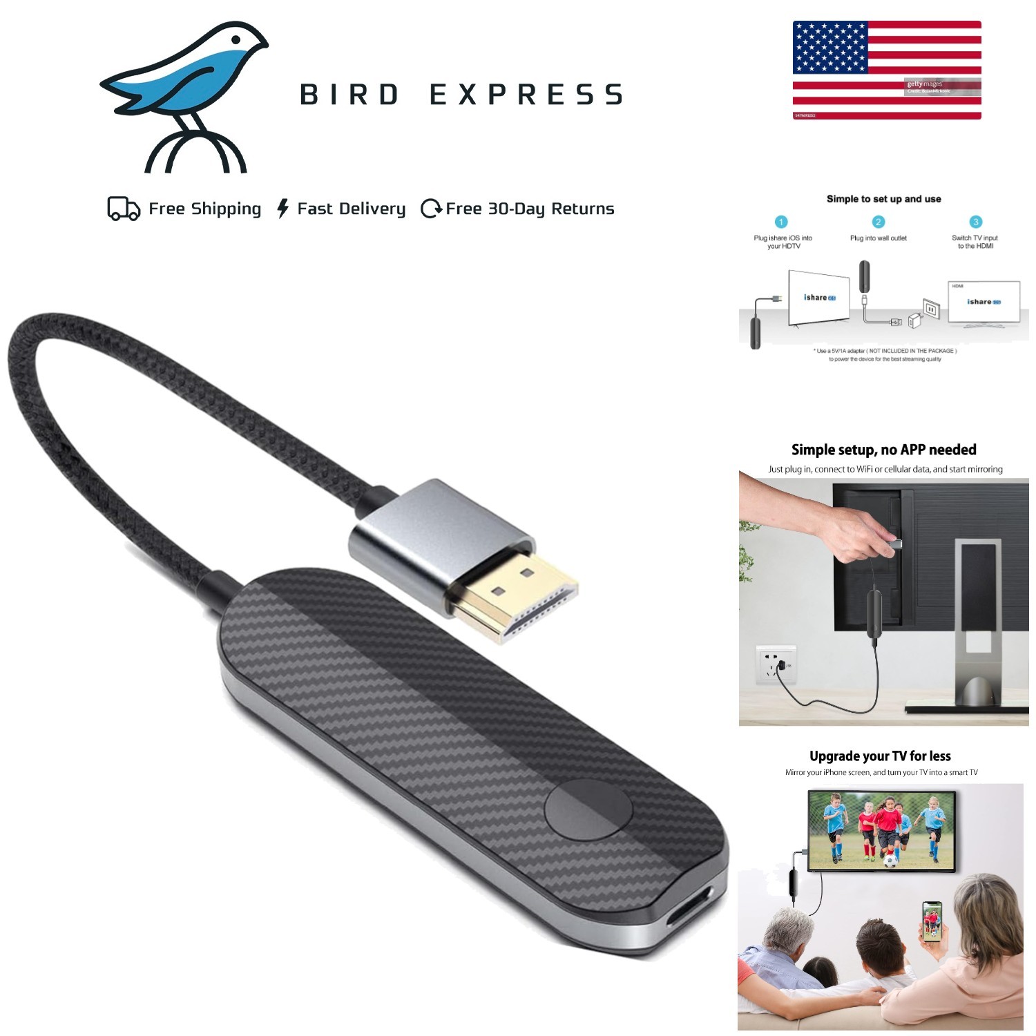 Ios Wireless HDMI Display Adapter Ios Only Streaming Device for All Iphone Model