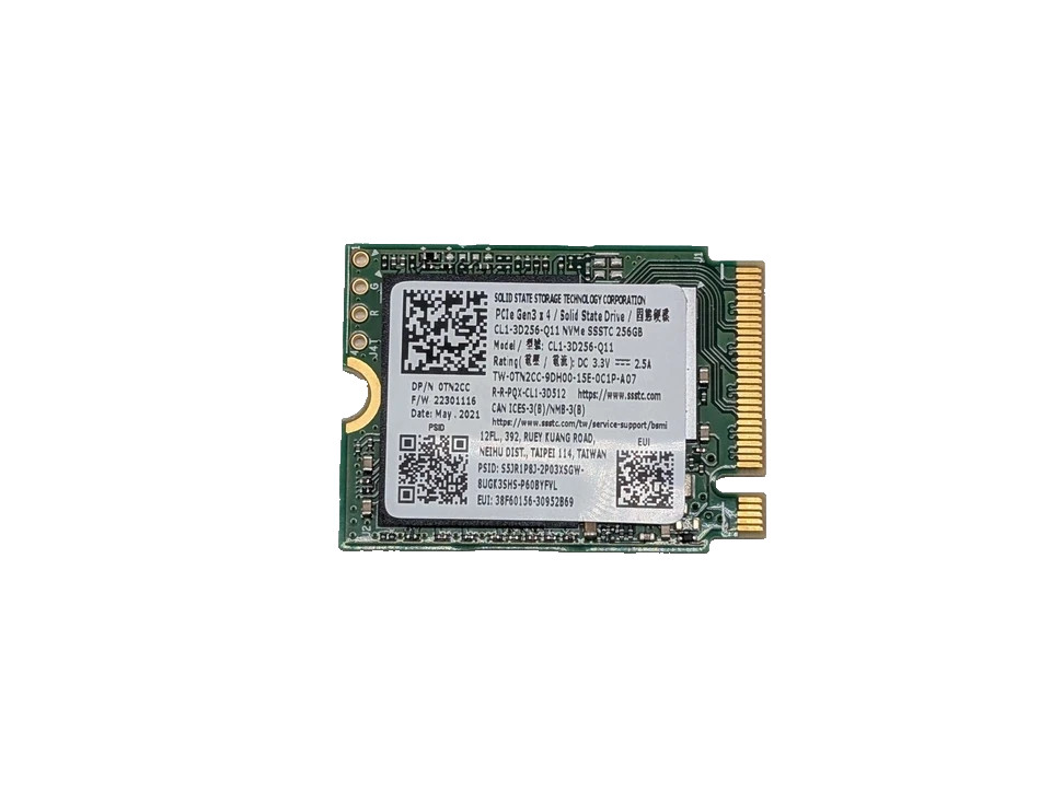 SSSTC 256GB PCIe 3.0 NVMe SSD 2230 Model: CL1-3D256-Q11 / 0TN2CC
