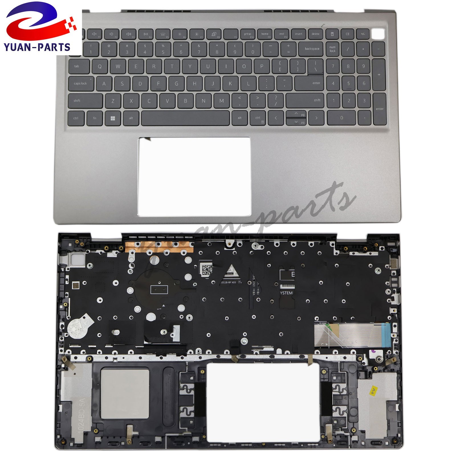 New Dell Inspiron 15Pro 5510 5515 Gray Palmrest Keyboard Backlit 06P0TG 6P0TG US