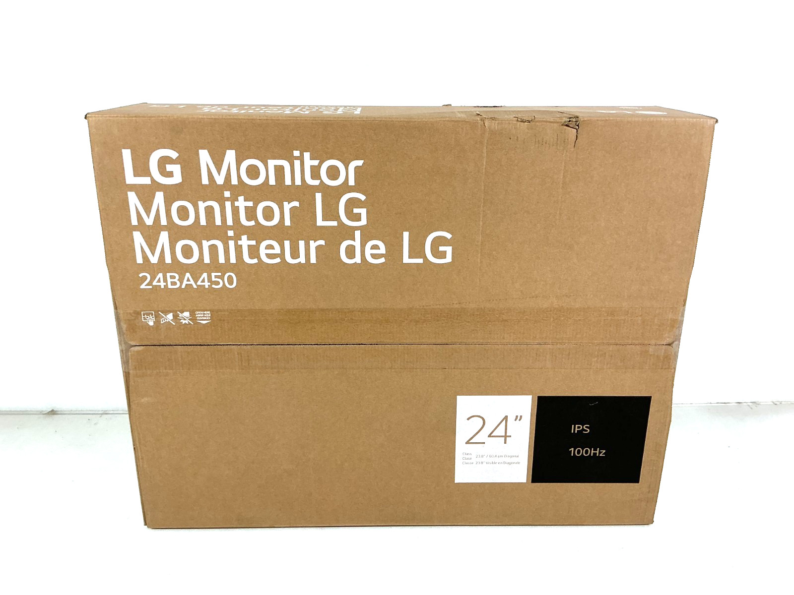 LG 24" Full HD IPS Monitor 100Hz HDMI D-Sub Tilt TAA Compliant - 24BA450-B