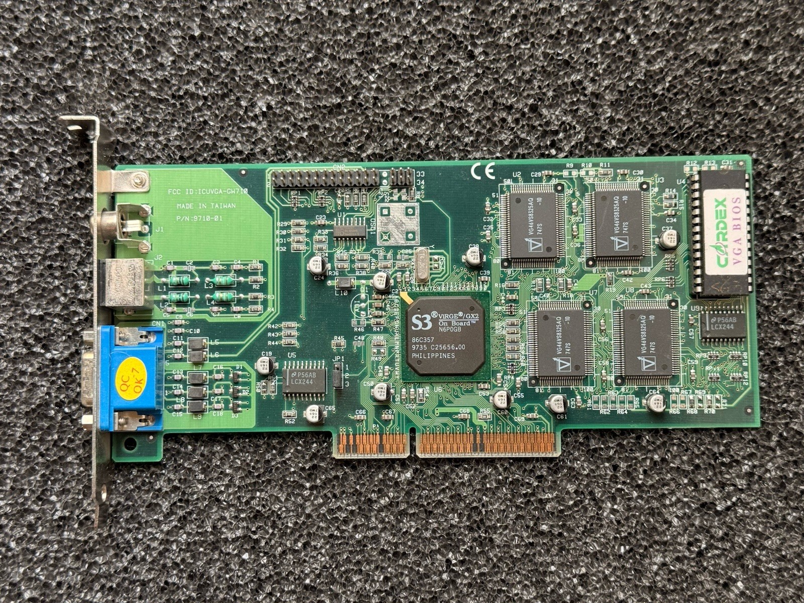S3 VIRGE-GX2 86C375 ICU VGA-GW710 - 1997 AGP GRaphic Card CARDEX 4MB