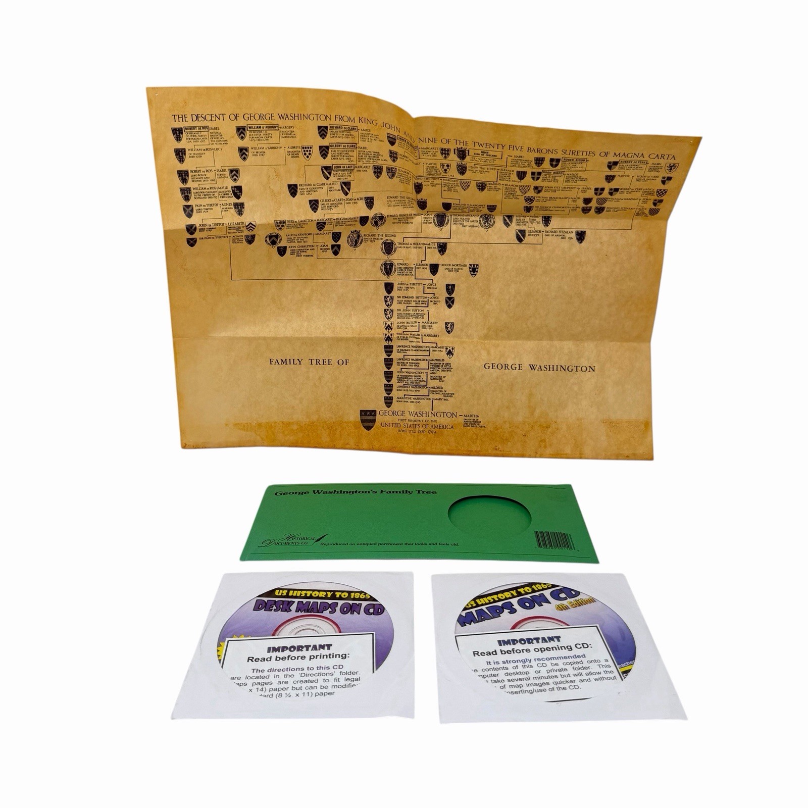 US History Teacher Maps on CD-ROM George Washington Family Tree US To 1865