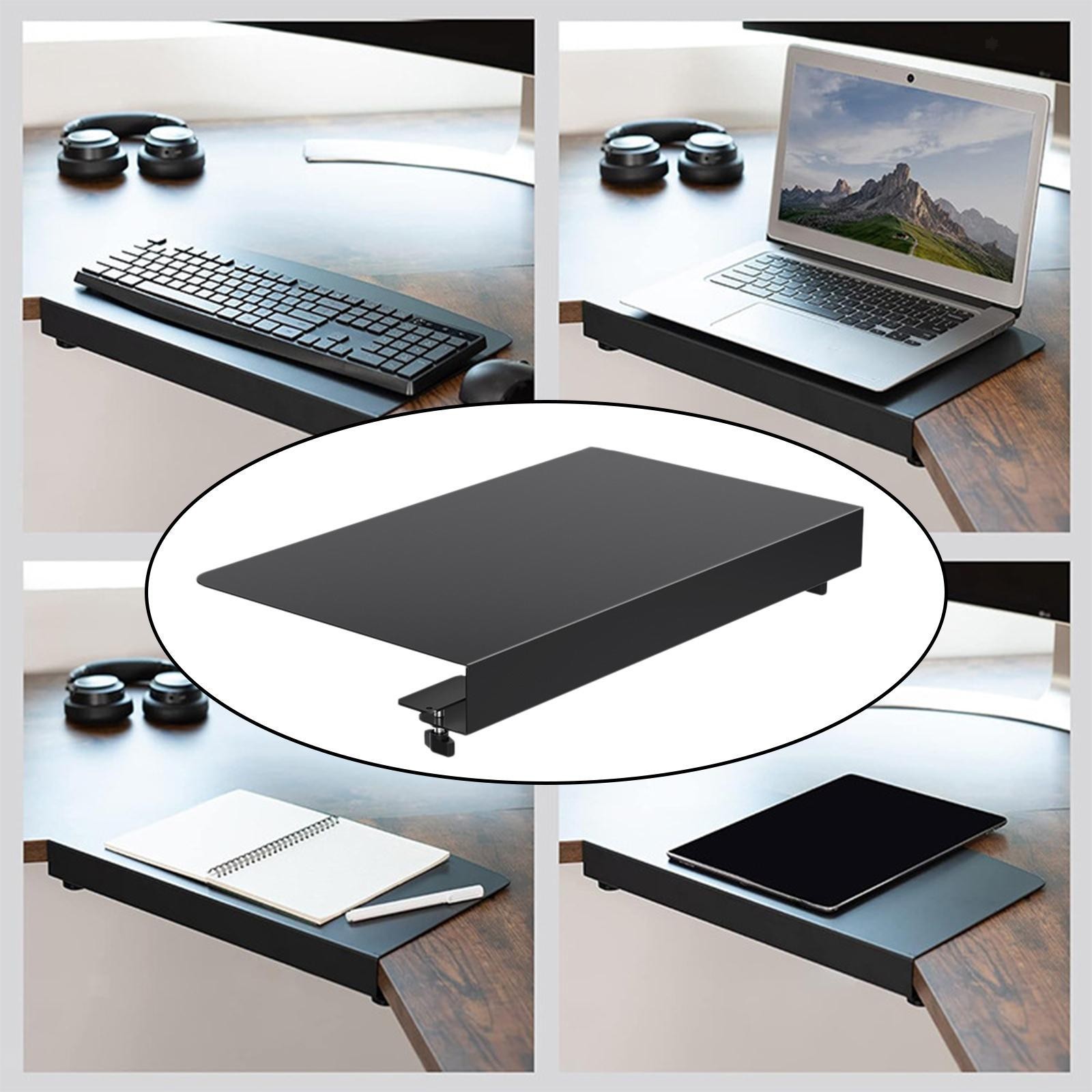 Clamp on Corner Desk Connector L Platform Extend Black Easy Installation Steel