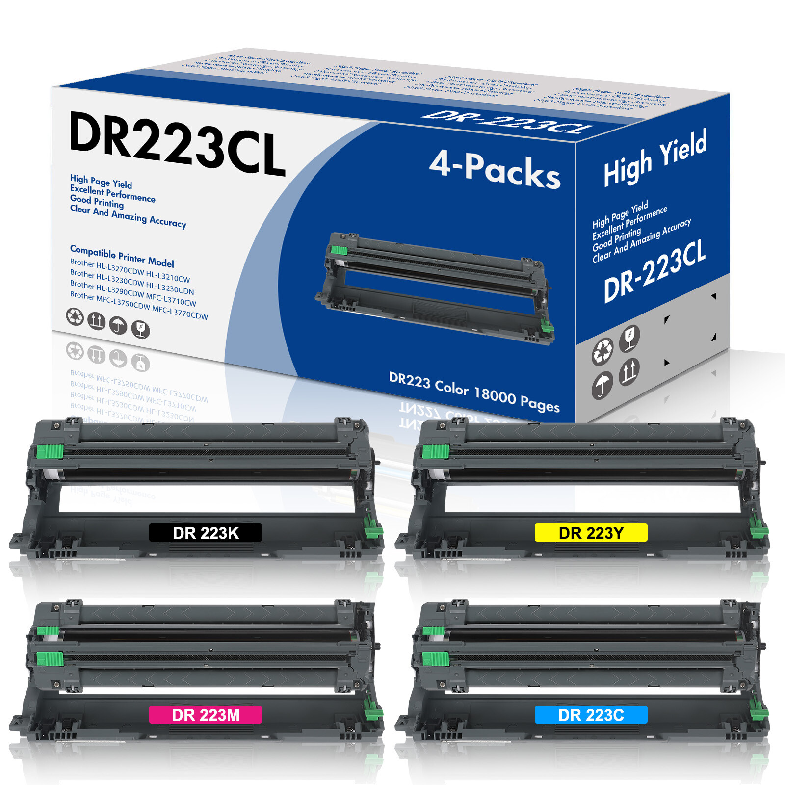4PK DR223 Drum Unit compatible with Brother HL-L3270CDW MFC-L3770CDW DR-223