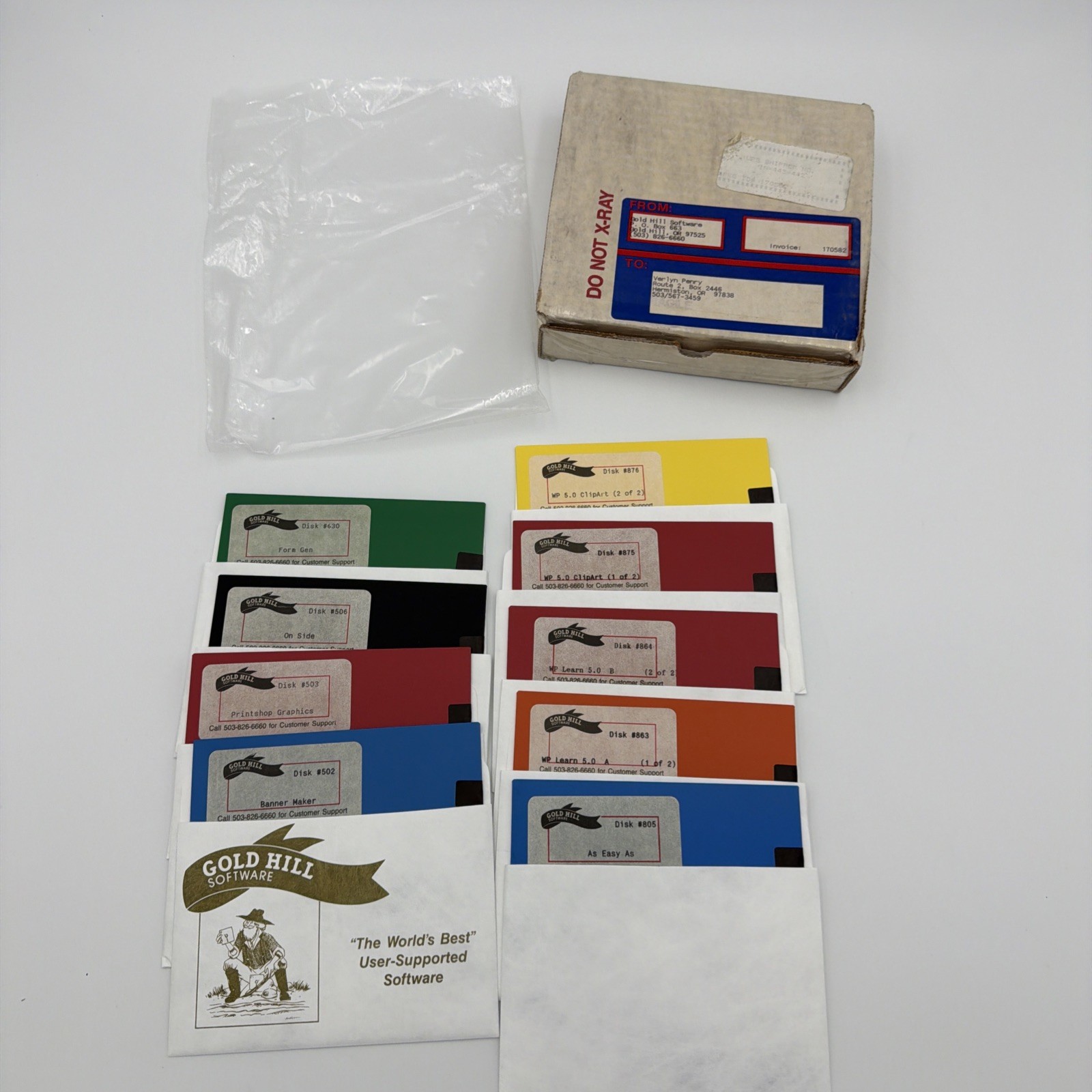 Gold Hill Software 5.25" DOS Disk Lot Banner Maker Printshop WP5 Clipart GEM
