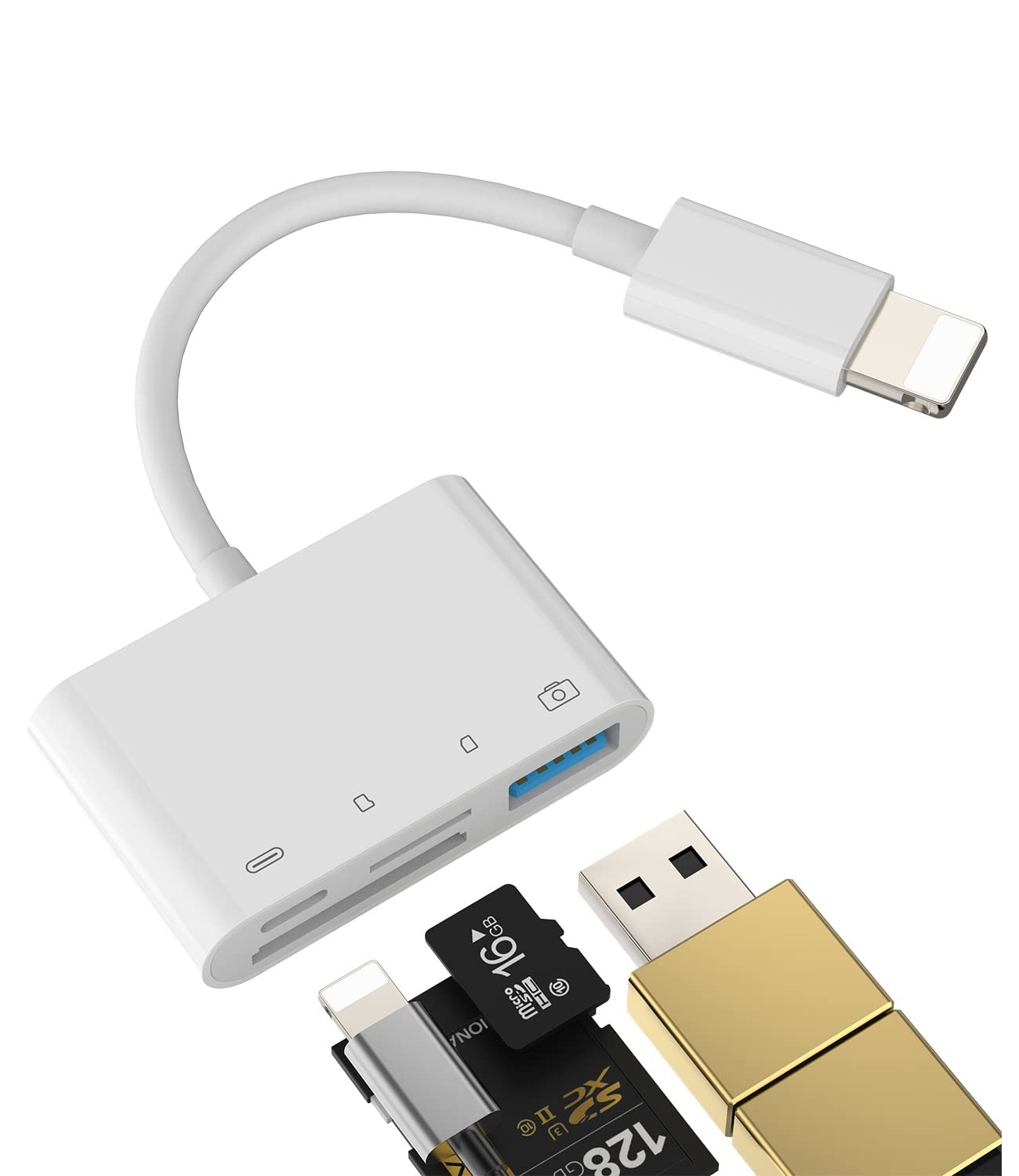 Micro Sd Card Reader Memory TF Lightning to USB Adapter OTG Connector iPhone ...