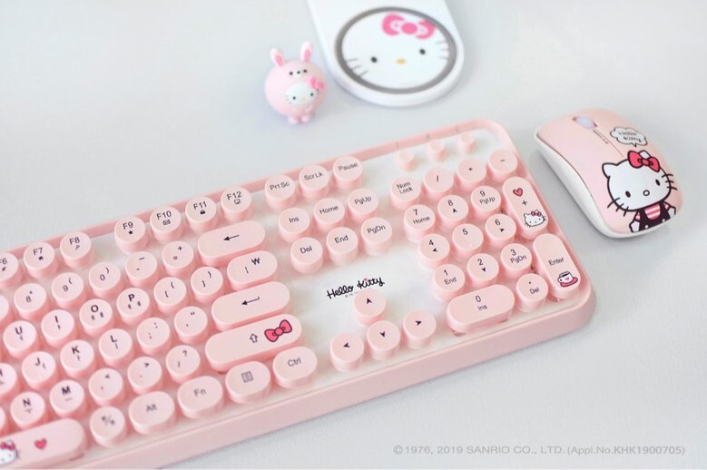 [Hello Kitty] Hello Kitty No Noise Wireless Keyboard Mouse Set