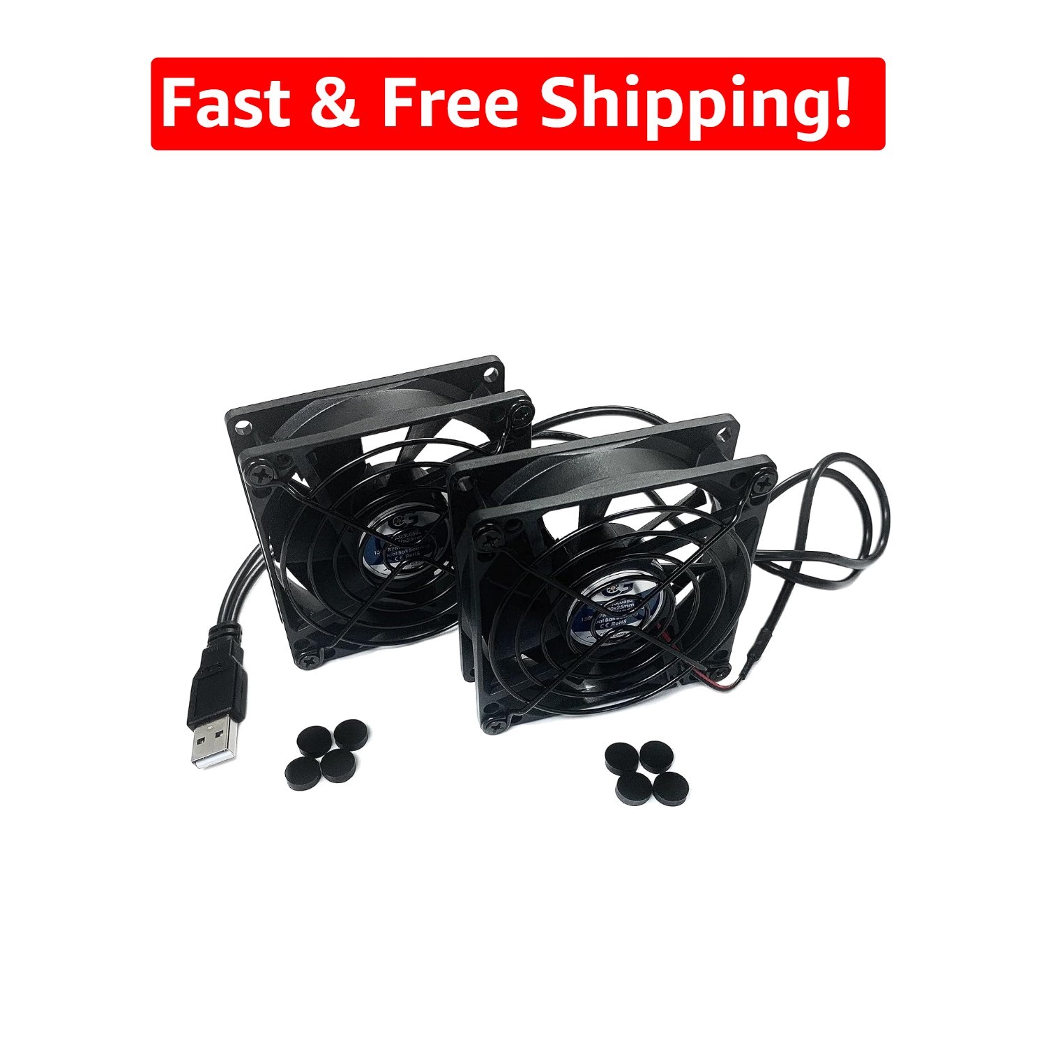 Efficient 80mm USB Fans - 19.7 dBA Noise Level for Quiet Cooling Experience