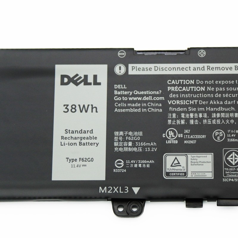 OEM 38Wh F62G0 Battery for Dell Inspiron 13 5370 7000 7370 7380 7386 7373 P83G