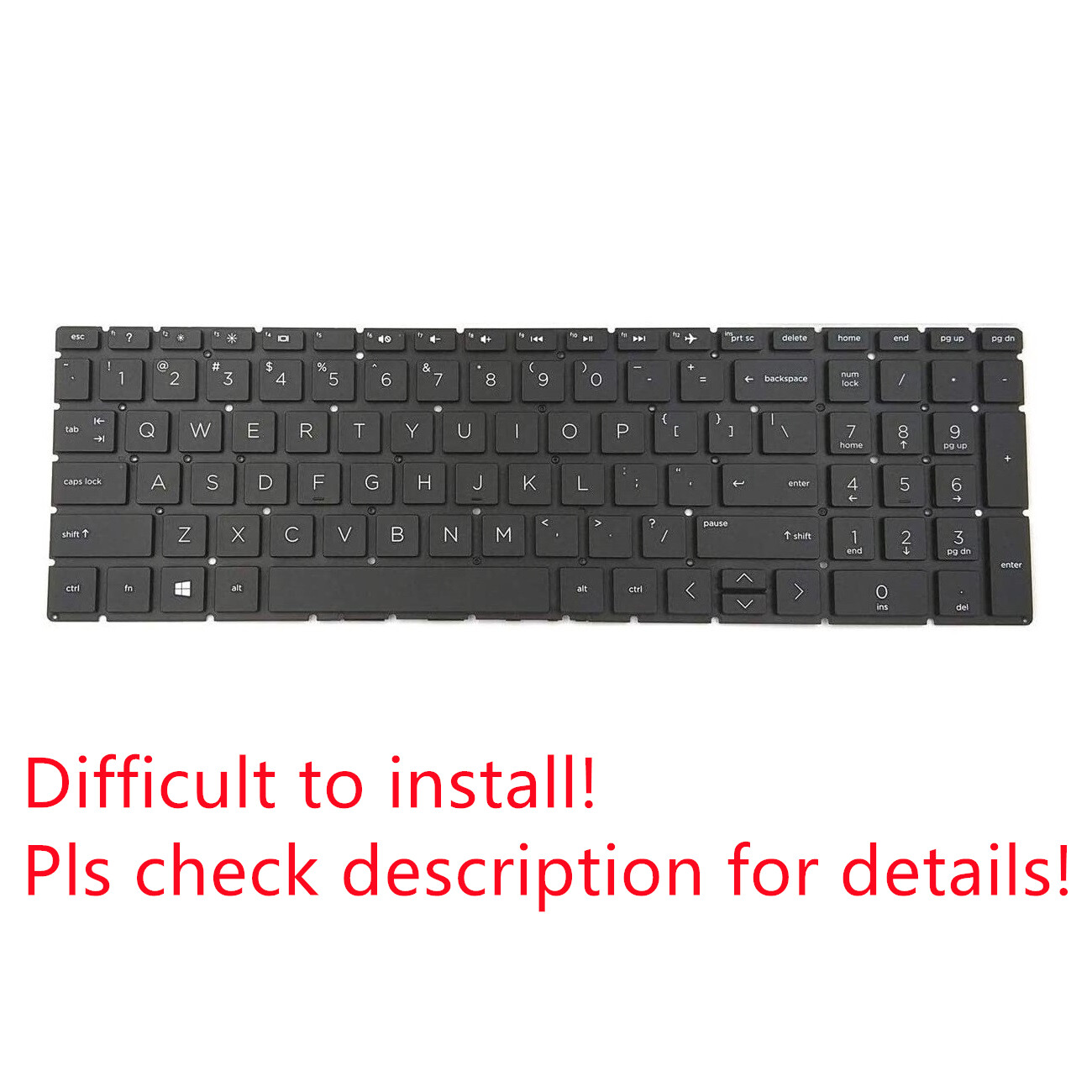 Original US Black Non-Backlit Keyboard for HP 15-db0041nr