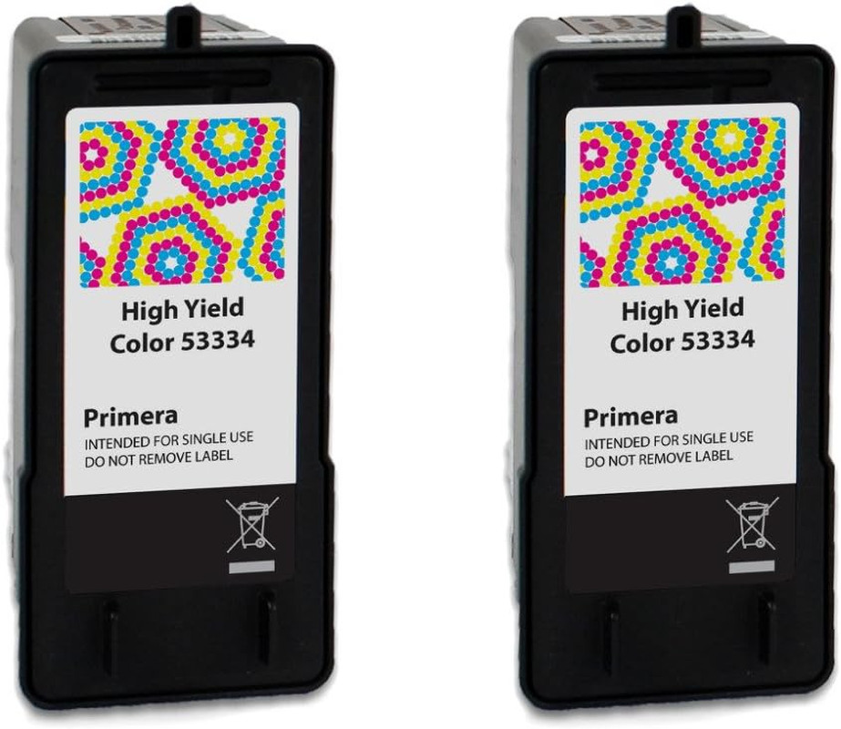 Primera 53334 High Yield Tri-Color Ink Cartridge 2-Pack
