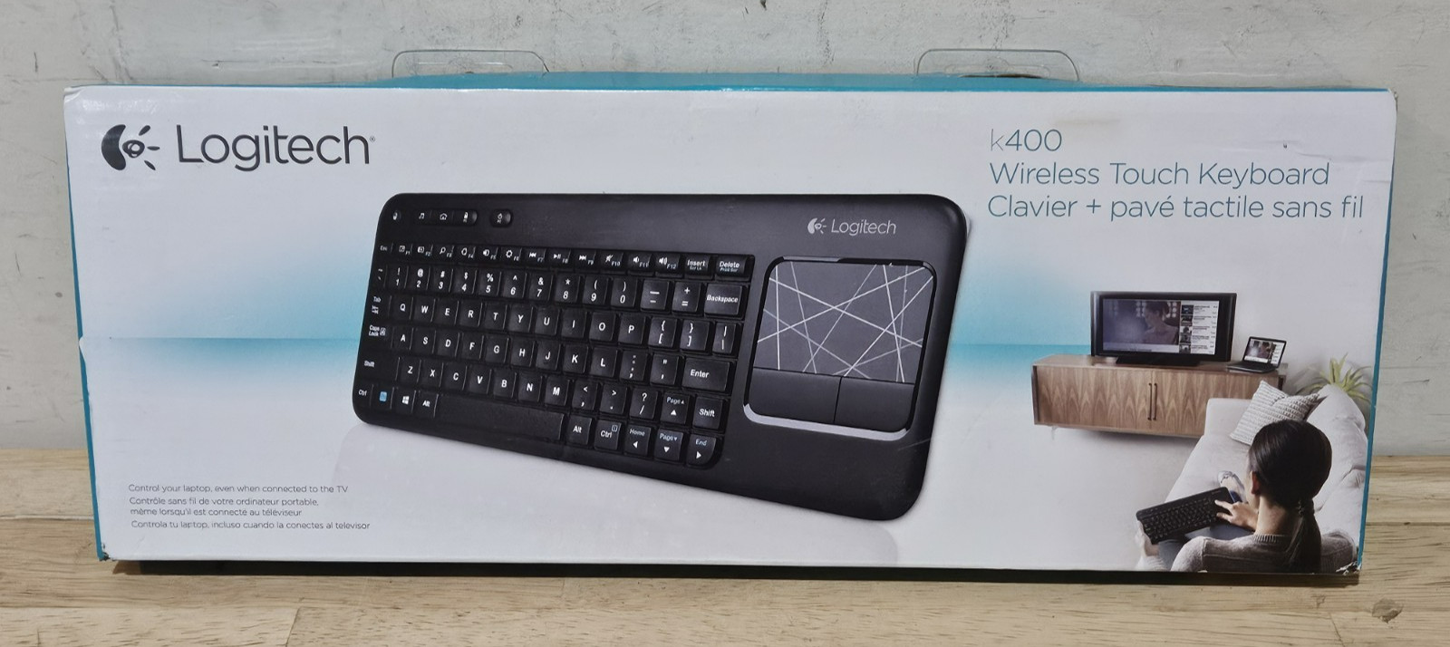 Logitech K400 (920-003070) Wireless Keyboard Built-In Multi-Touch Touchpad NEW