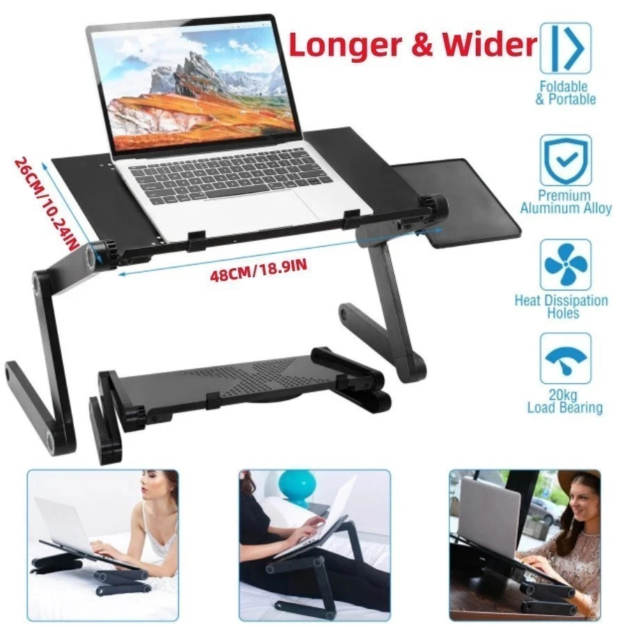 360° Adjustable Laptop Table Stand Lap Sofa Bed Tray Computer Notebook Desk