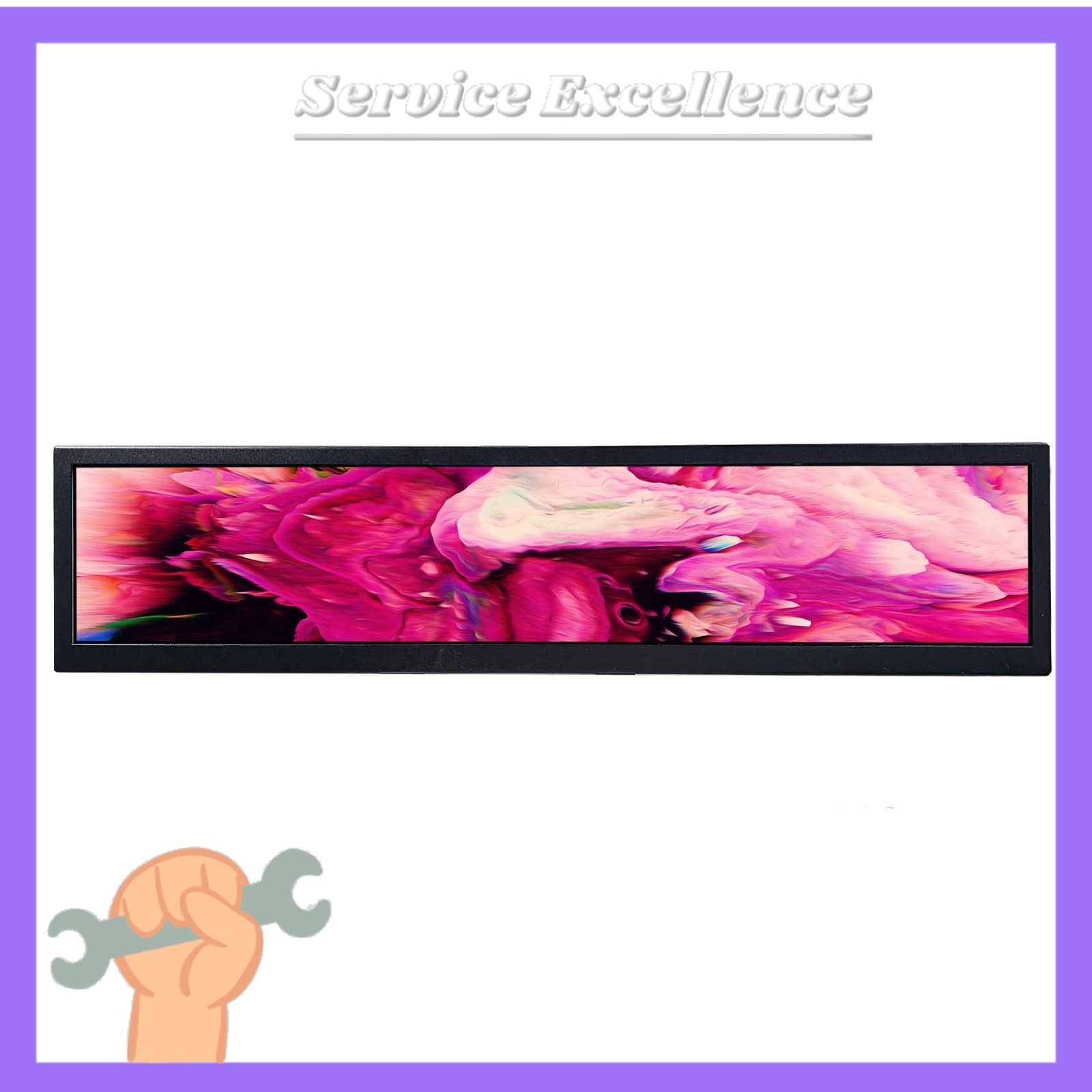 NEW LCD Monitor 19inch 1920x360 With HD USB Port Iamge Rotate and USB Play Video