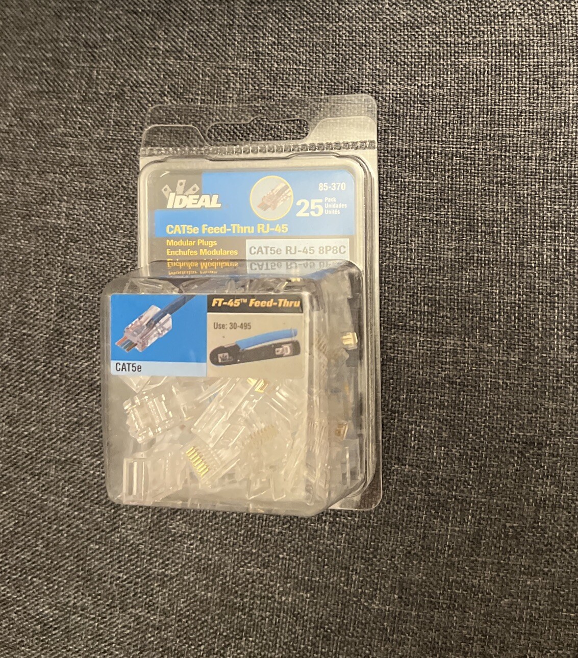 IDEAL 85-370 Cat5E Feed-Thru RJ-45 MODULAR PLUGS 25 PACK