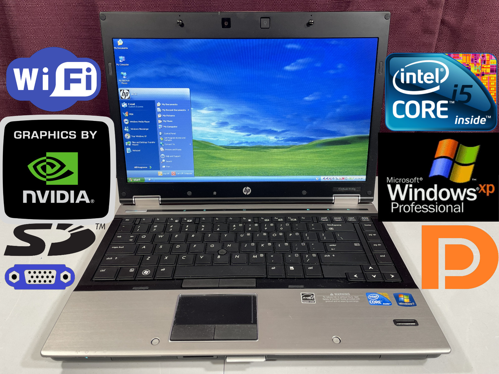 RESTORED Windows XP Vintage Retro Gaming Laptop PC HP Elitebook 8440p NVIDIA