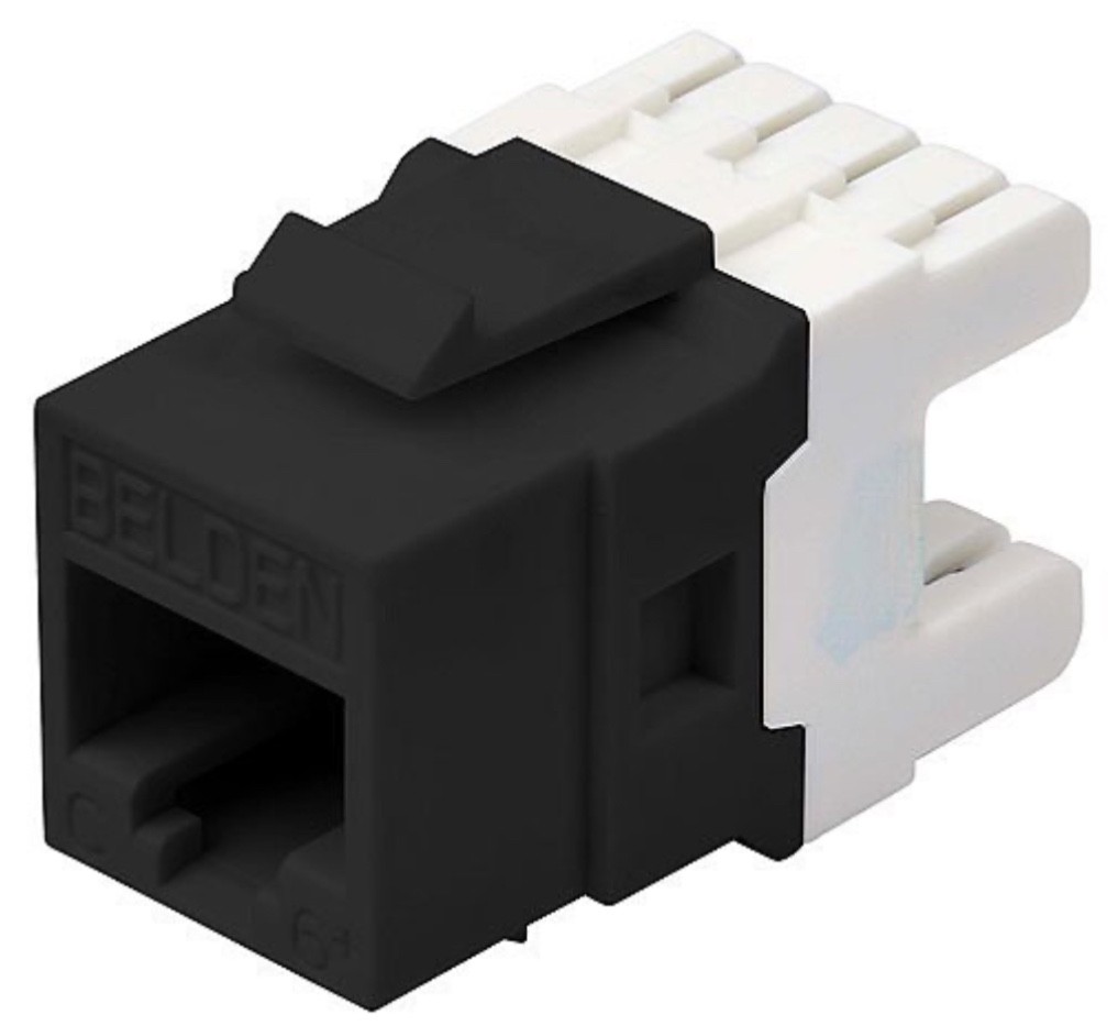 Belden AX101321 KeyConnect 10GX CAT6+ BLACK RJ45 Jack, (Pack Of 10)
