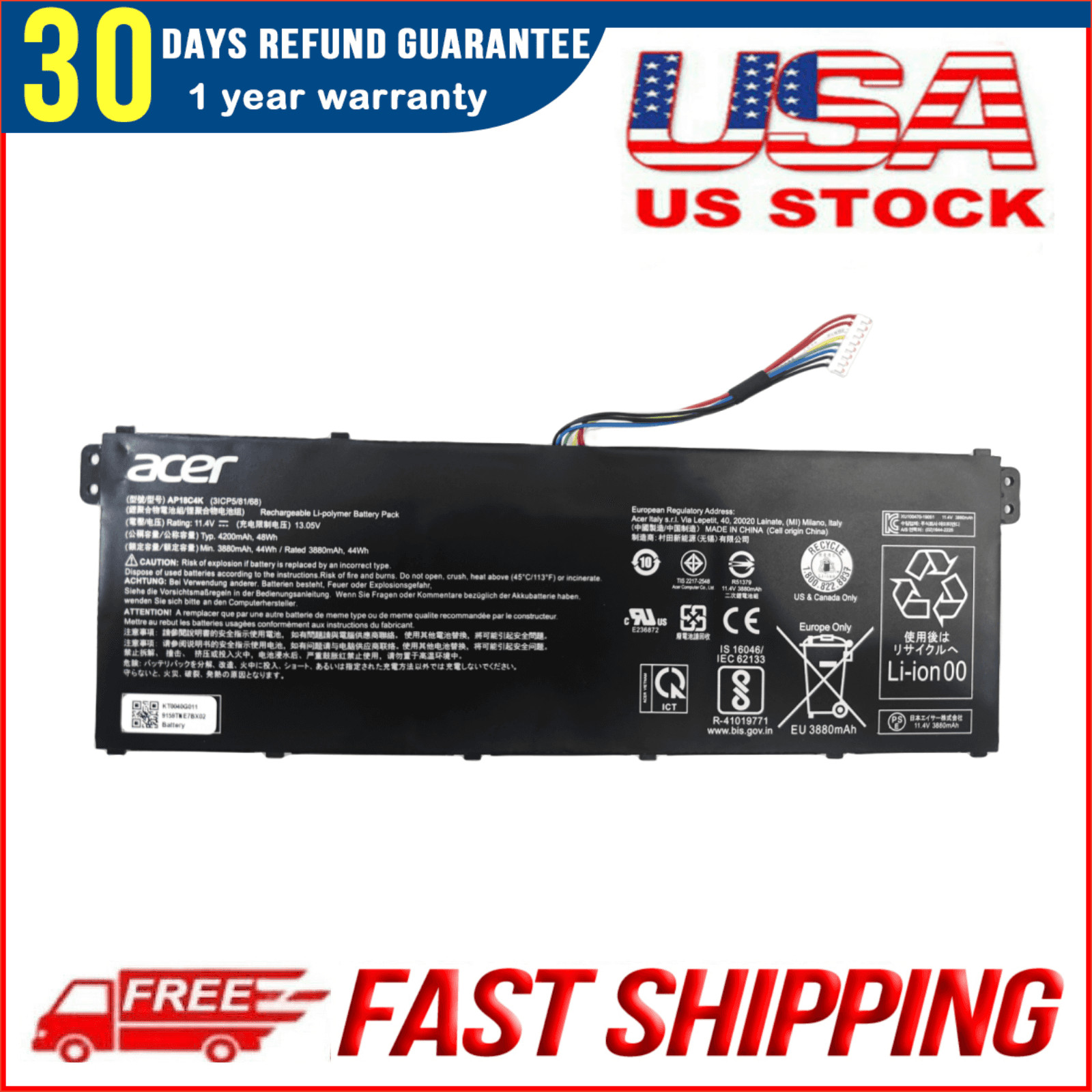 AP18C4K New Genuine Battery for Acer Aspire 5 A515-43 A515-44 A515-54G SP314-54G