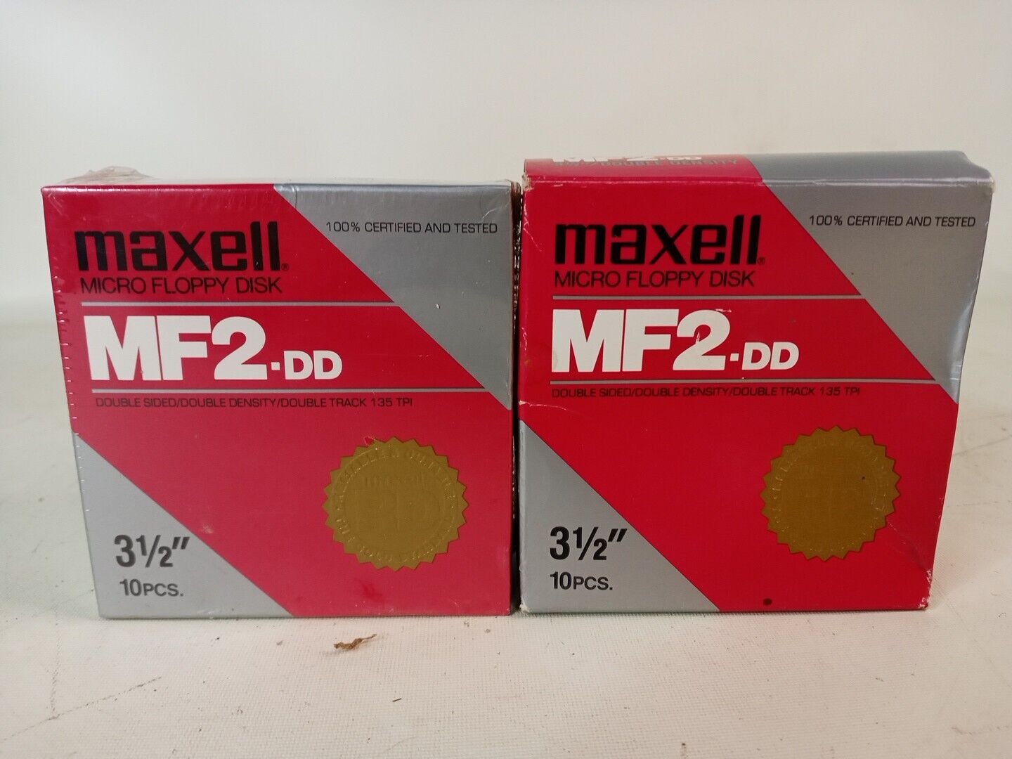 Maxell Floppy Disk MF2-DD 10 pack One Factory sealed One open 19 Disks Total