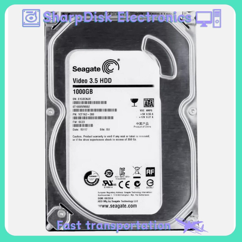 Seagate ST1000VM002 Pipeline HD 5900RPM 1TB SATA 3.5" PC CCTV DVR HDD Hard Drive