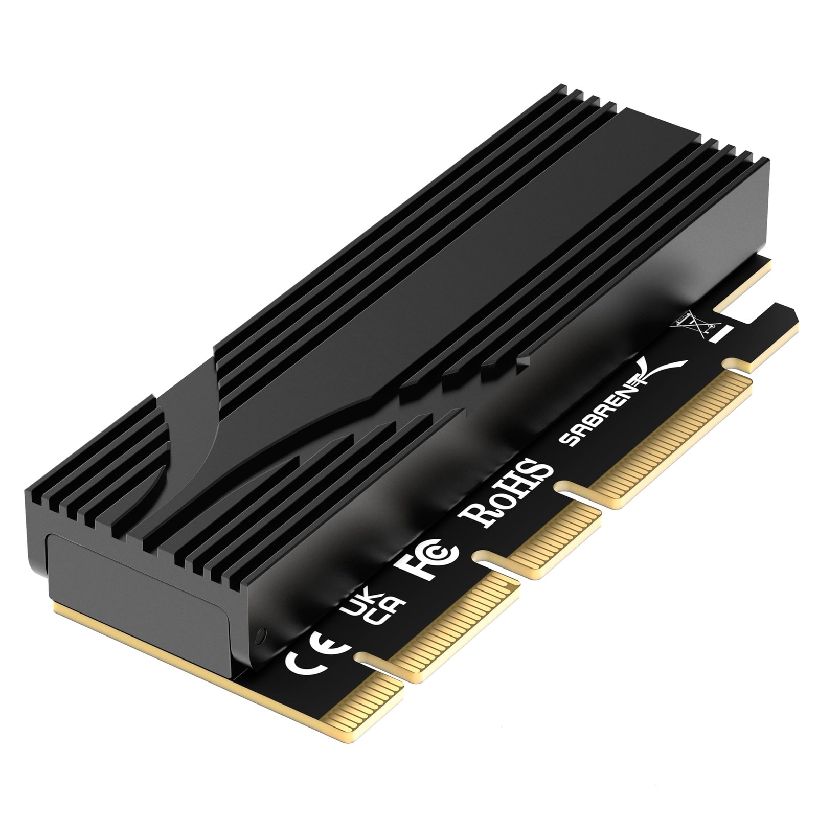 SABRENT M.2 NVMe SSD to PCIe x16 Tool-Free AIC with Aluminum Heatsink, Gen5 Comp