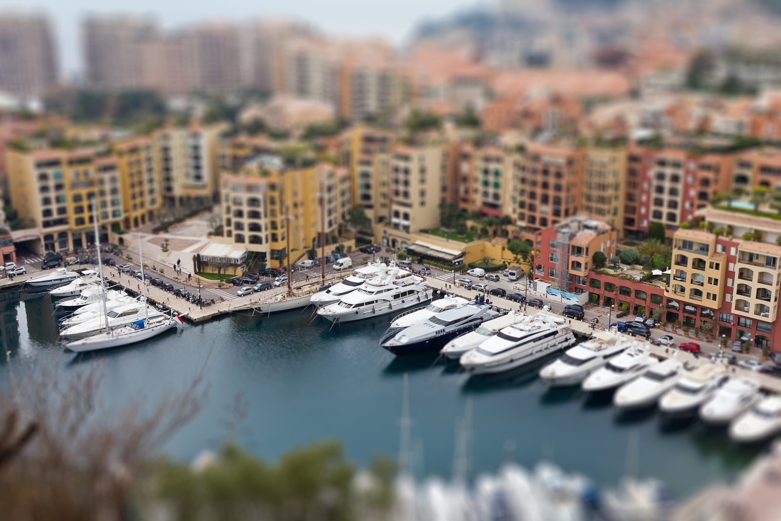 Landscape architecture house tilt shift town trees water Custom Gaming Mat Desk