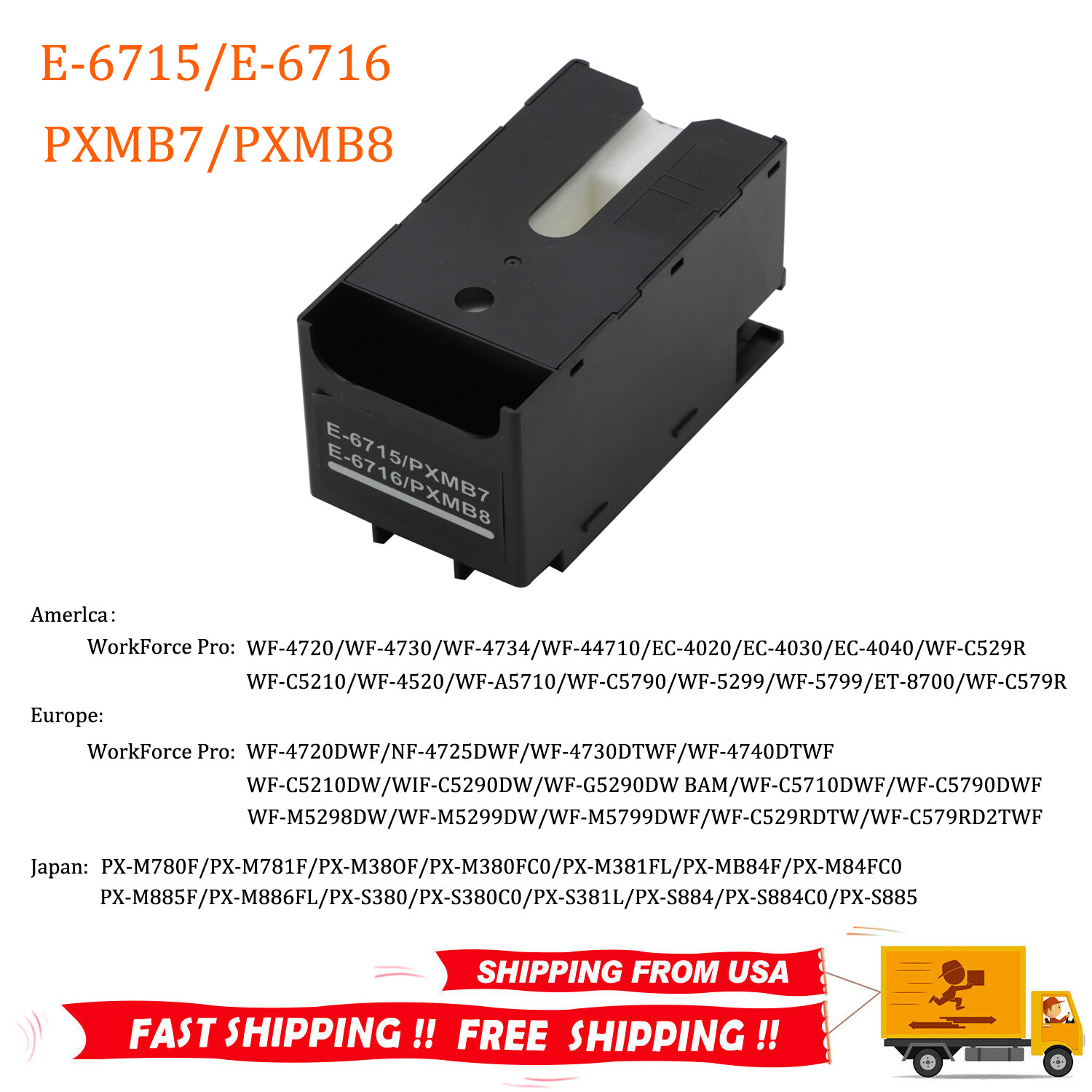 For Epson T6715 T6716 Ink Maintenance Box for Workforce Pro WF-4720DWF