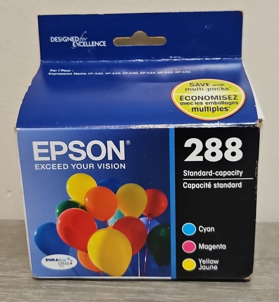 EPSON 288 DURABrite Ultra Ink Standard Capacity Color, Exp Date 01/2021