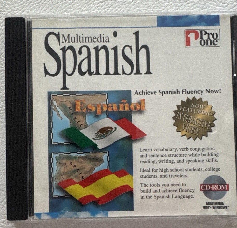 Multimedia Spanish 1 CD-ROM Multimedia Espanol Learning Educational - p