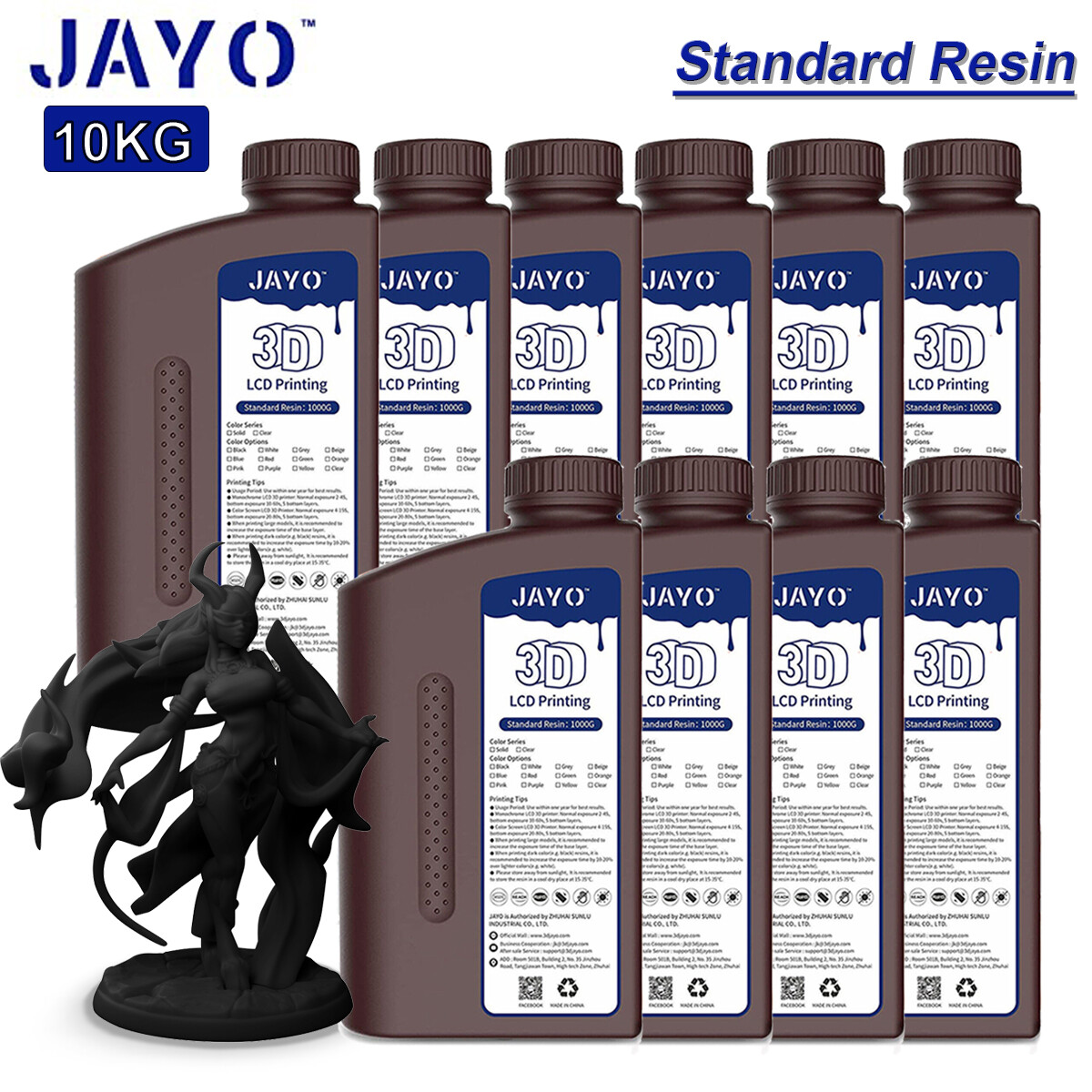JAYO 10KG Standard Resin 405nm UV-Curing Photopolymer LCD 3D Printer Resin