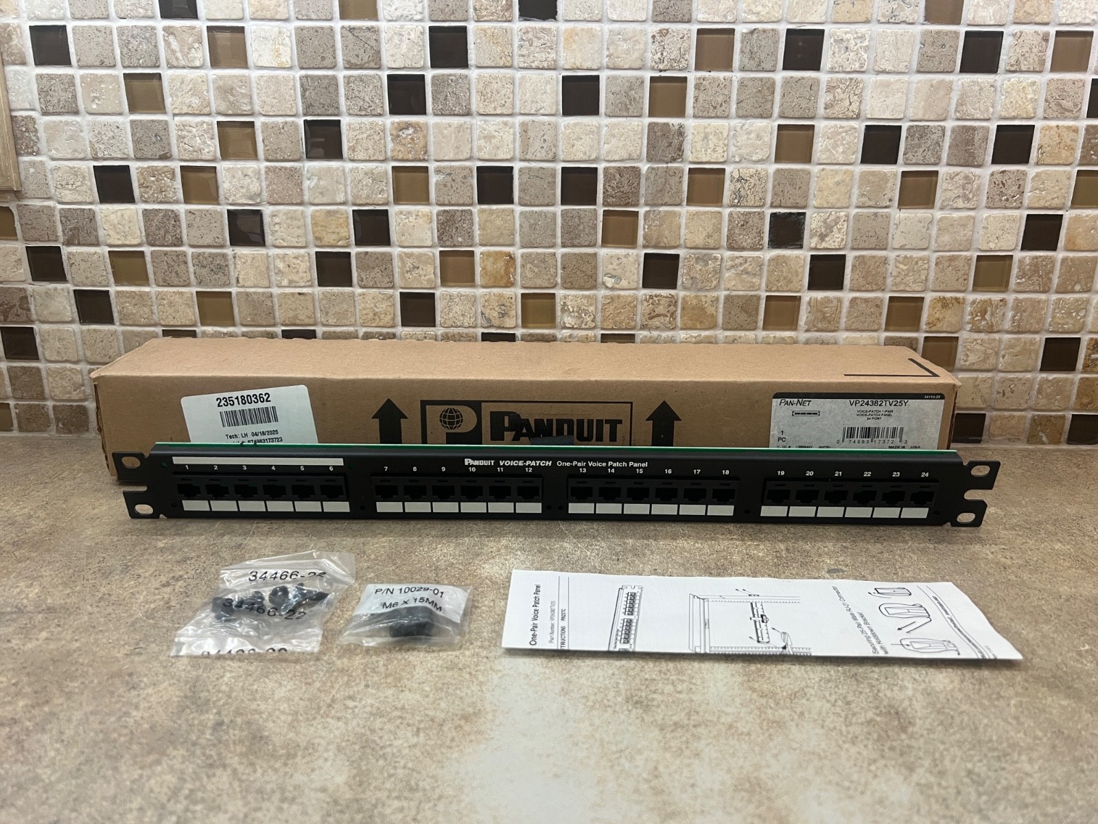Panduit PanNet VP24382TV25Y 24-Port RJ45 to RJ21 Cat 3 Voice Patch Panel