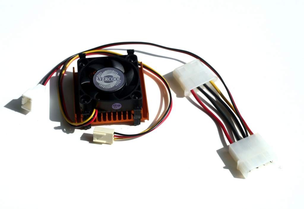 Socket 3 or 5 486 CPU COOLER HEATSINK W/ BALL BEARING FAN VINTAGE Molex fan NEW